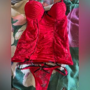 Playboy bunny babydoll lace padded push-up with panty size 34C